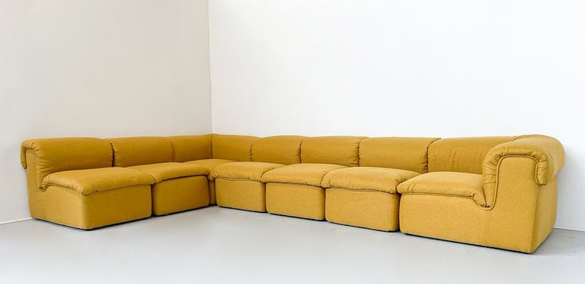 Mid-Century Modern Yellow Modular Sofa, 1960s, Set of 7-FGA-1723796