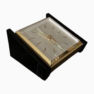 Mid-Century Modernist Black and Gold Table Clock, 1960s-DE-1780611