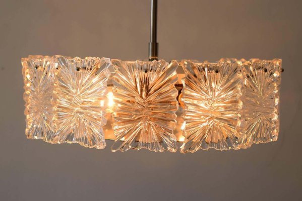 Mid-Century Modernist Etched Glass Chandelier by Kinkeldey-SPD-974654