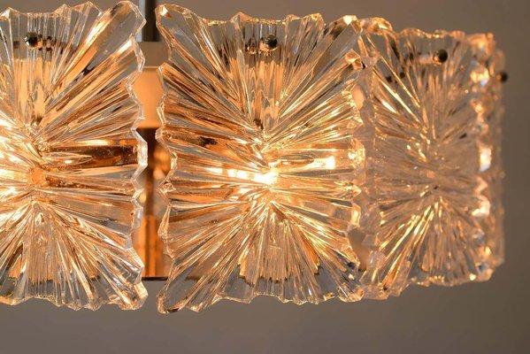 Mid-Century Modernist Etched Glass Chandelier by Kinkeldey-SPD-974654