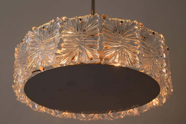 Mid-Century Modernist Etched Glass Chandelier by Kinkeldey-SPD-974654