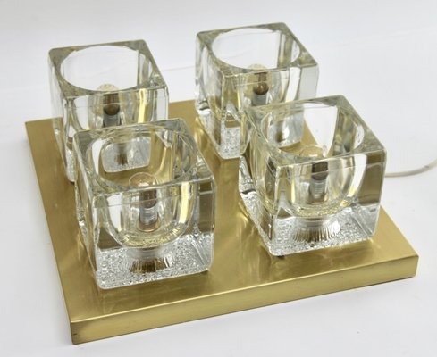 Mid-Century Modernist German Glass Cube Wall Sconces from Peill & Putzler, Set of 3-MJY-1148792