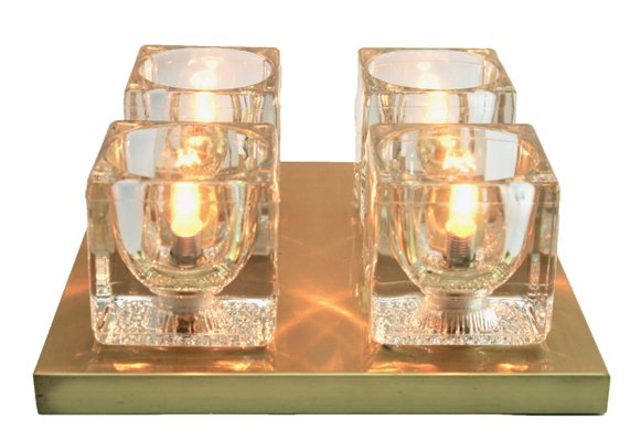 Mid-Century Modernist German Glass Cube Wall Sconces from Peill & Putzler, Set of 3-MJY-1148792