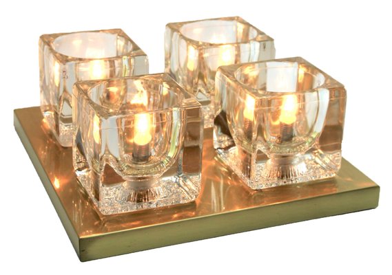 Mid-Century Modernist German Glass Cube Wall Sconces from Peill & Putzler, Set of 3-MJY-1148792