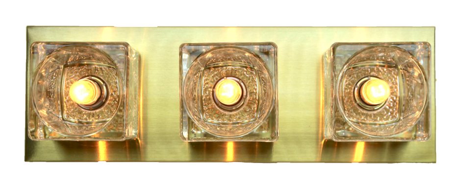 Mid-Century Modernist German Glass Cube Wall Sconces from Peill & Putzler, Set of 3-MJY-1148792