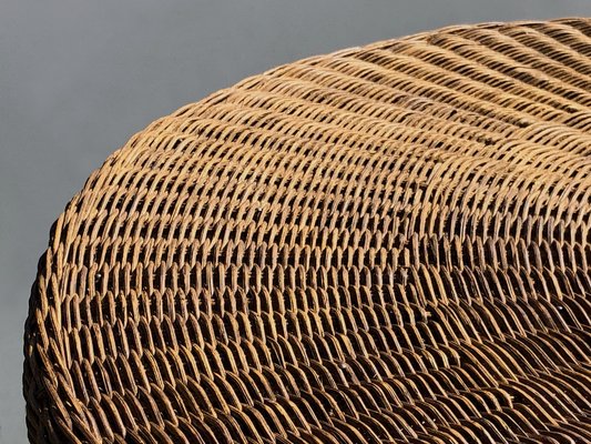 Mid-Century Modernist Rattan Coffee Table, France, 1950s-NLF-2041035