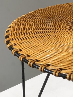 Mid-Century Modernist Rattan offee Table attributed to Raoul Guys, France, 1950s-NLF-2041040