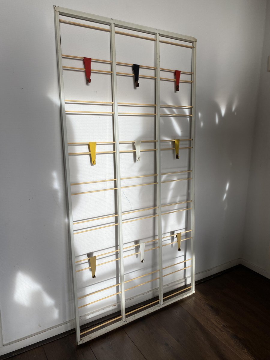 Mid-Century Modernist Wall Mounted Coat Rack by Coen De Vries for Pilastro, 1950s