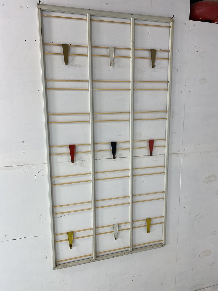 Mid-Century Modernist Wall Mounted Coat Rack by Coen De Vries for Pilastro, 1950s