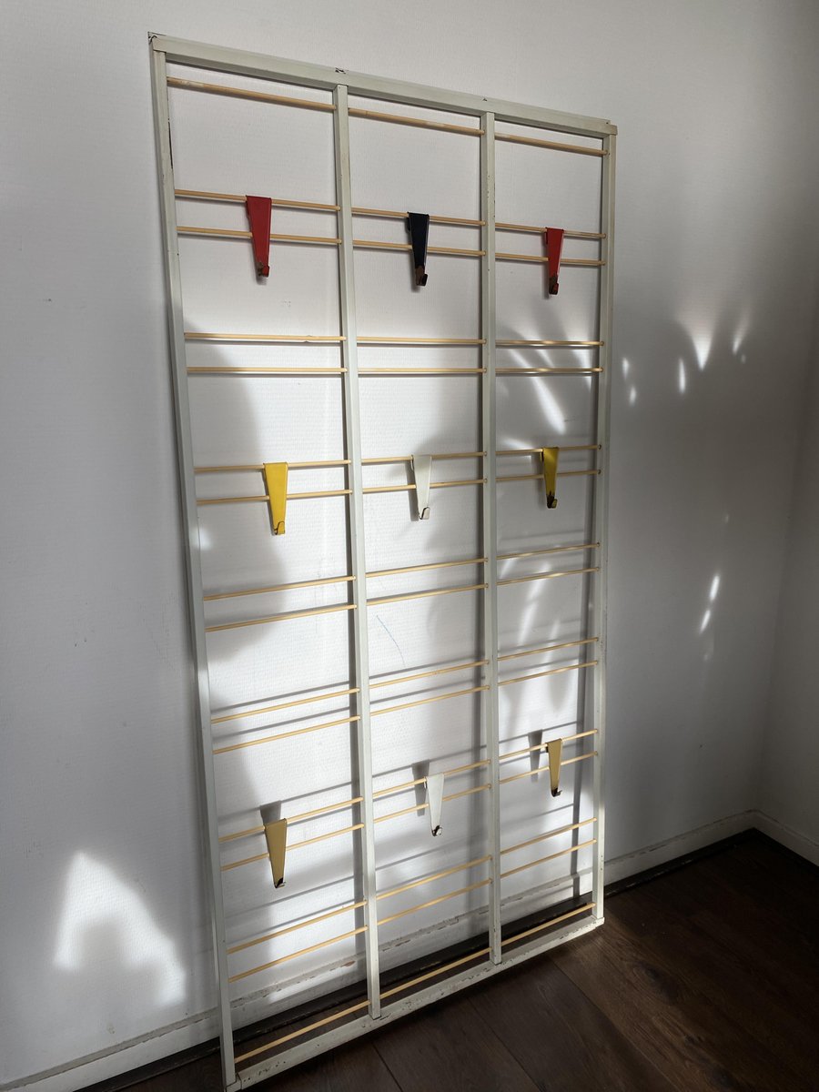 Mid-Century Modernist Wall Mounted Coat Rack by Coen De Vries for Pilastro, 1950s