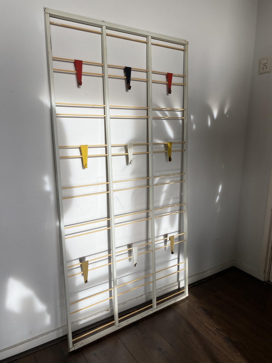 Mid-Century Modernist Wall Mounted Coat Rack by Coen De Vries for Pilastro, 1950s