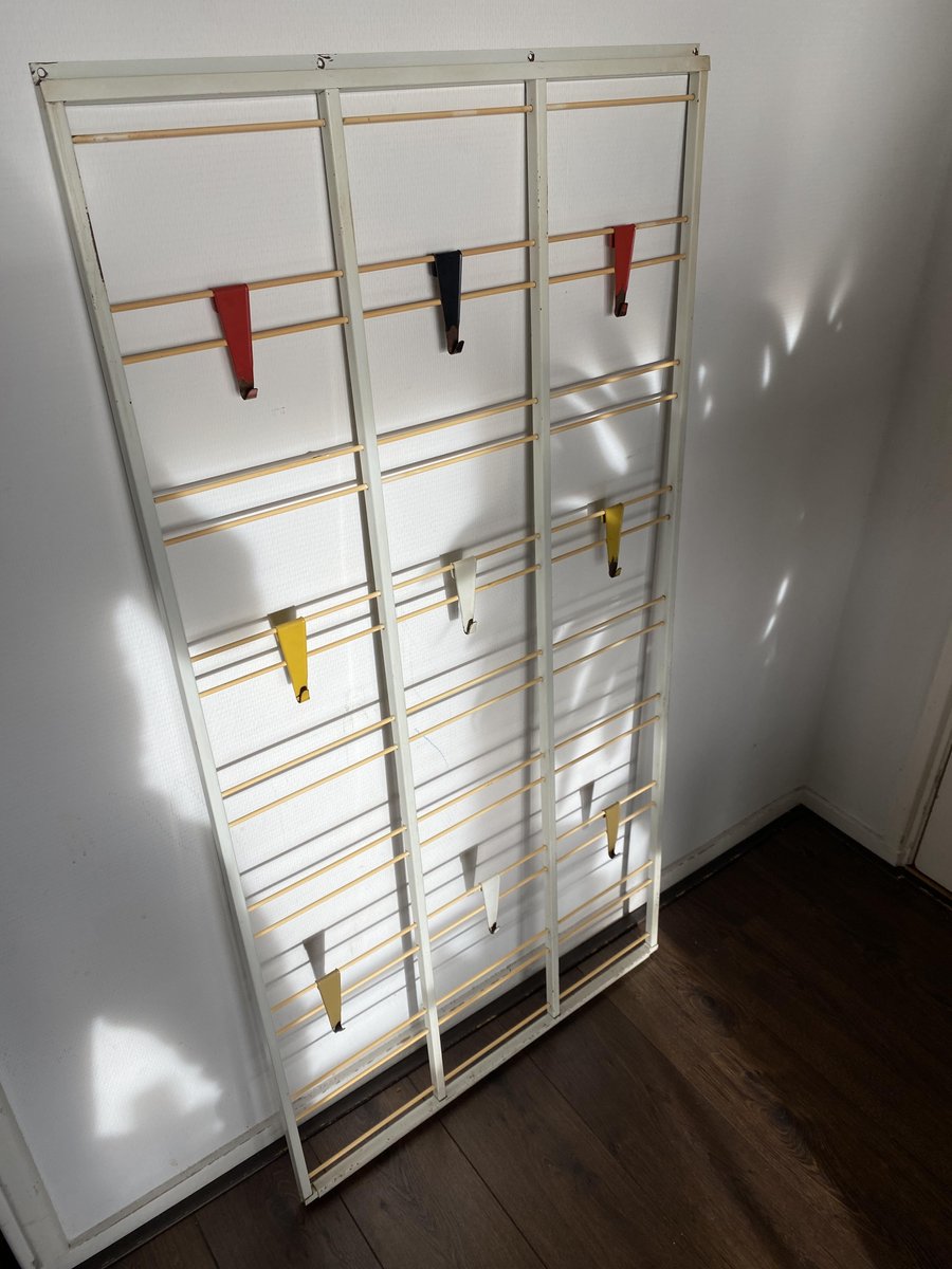 Mid-Century Modernist Wall Mounted Coat Rack by Coen De Vries for Pilastro, 1950s