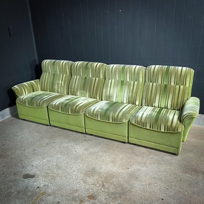 Mid-Century Modular Sofa in Green Fabric, 1970s, Set of 4-IA-1798495