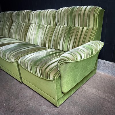 Mid-Century Modular Sofa in Green Fabric, 1970s, Set of 4-IA-1798495