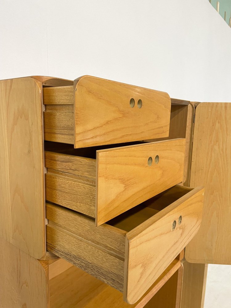 Mid-Century Modular Wooden Cubes by Derk Jan De Vries, Italy, 1960s