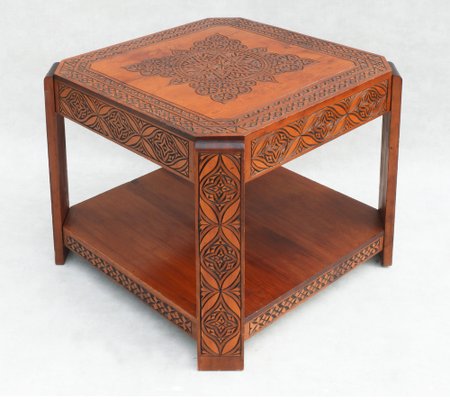 Mid-Century Moroccan Hand Decorated Coffee Table, 1950s-JUA-1802832