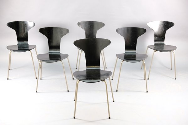 Mid-Century Moskito 3105 Dining Chairs by Arne Jacobsen for Fritz Hansen, Set of 6-CIP-682685