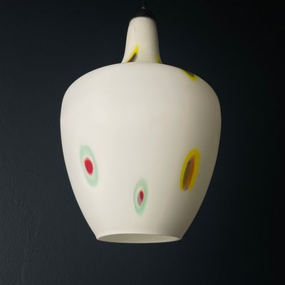 Mid-Century Multicolor Opaline Murano Glass Pendant Lamp from Stilnovo, Italy, 1950s-WQC-1719911