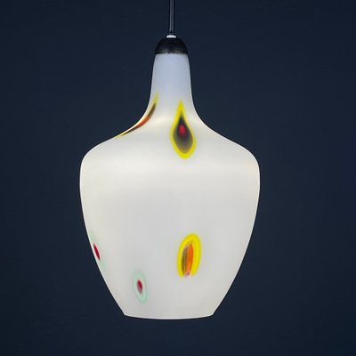 Mid-Century Multicolor Opaline Murano Glass Pendant Lamp from Stilnovo, Italy, 1950s-WQC-1719911