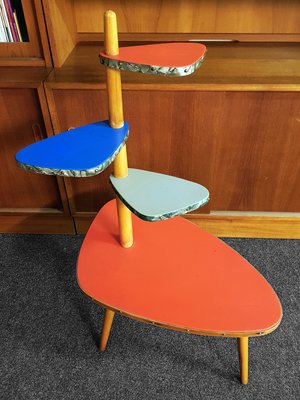 Mid-Century Multicolored Kidney-Shaped Plant or Flower Stand, 1950s-QBR-1017387