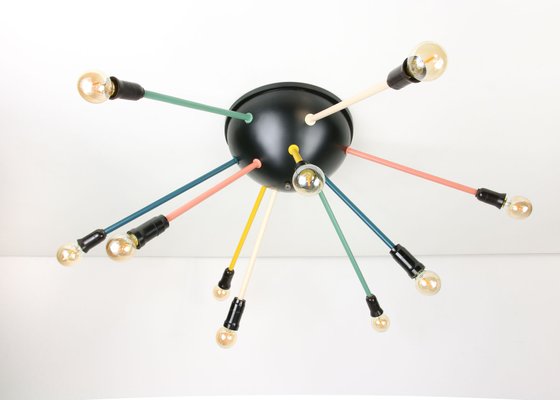 Mid-Century Multicolored Sputnik Chandelier, 1950s-HGJ-1123784