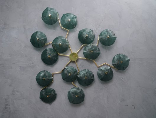 Mid-Century Murano Art Glass and Brass Chandelier / Wall Light, 1980s-UH-1143964