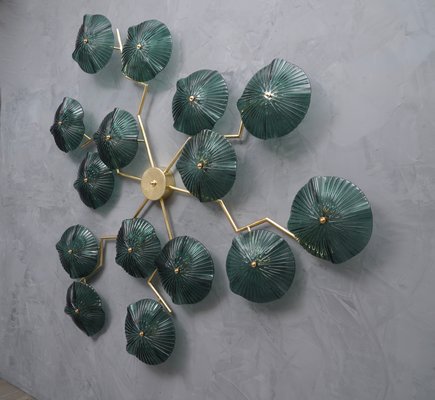 Mid-Century Murano Art Glass and Brass Chandelier / Wall Light, 1980s-UH-1143964