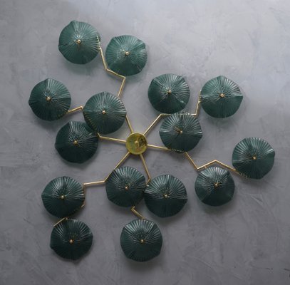 Mid-Century Murano Art Glass and Brass Chandelier / Wall Light, 1980s-UH-1143964