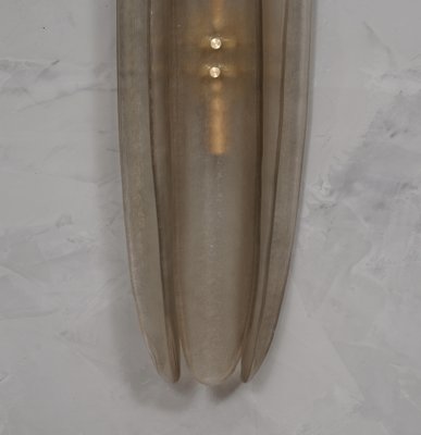 Mid-Century Murano Art Glass and Brass Smoked Color Wall Light, 1980-UH-1286741