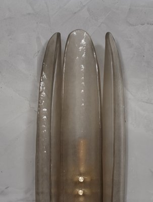 Mid-Century Murano Art Glass and Brass Smoked Color Wall Light, 1980-UH-1286741