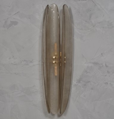 Mid-Century Murano Art Glass and Brass Smoked Color Wall Light, 1980-UH-1286741