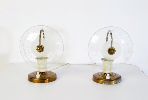 Mid-Century Murano Bedside Lamps, 1940s, Set of 2-FO-983682