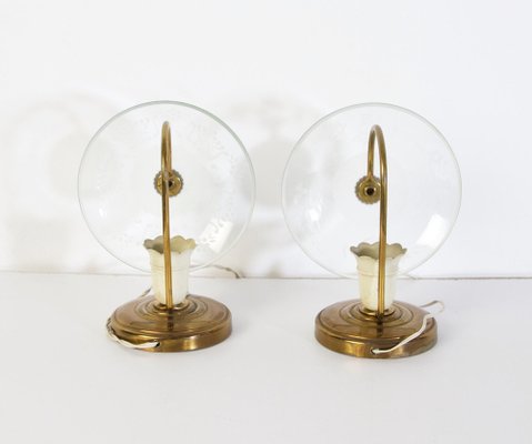 Mid-Century Murano Bedside Lamps, 1940s, Set of 2-FO-983682