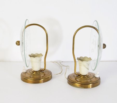 Mid-Century Murano Bedside Lamps, 1940s, Set of 2-FO-983682