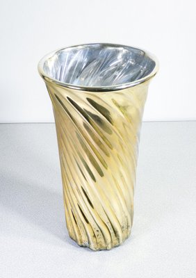 Mid-Century Murano Blown Glass Vase Silvered and Gilded, 1950s-OJE-1792756