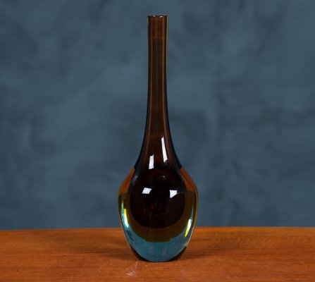 Mid-Century Murano Brown & Orange Vase-ZGQ-773314