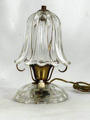 Mid-Century Murano Glass and Brass Table Lamps. 1940s by Ercole Barovier, Set of 2-OT-1727793