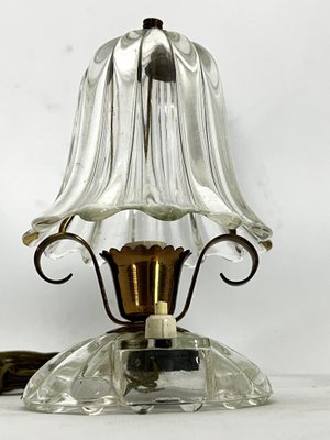 Mid-Century Murano Glass and Brass Table Lamps. 1940s by Ercole Barovier, Set of 2-OT-1727793