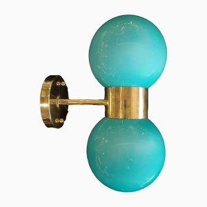 Mid-Century Murano Glass and Brass Wall Light, 1950-UH-1326291