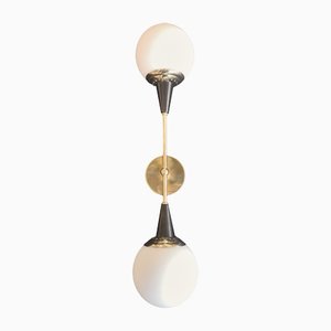 Mid-Century Murano Glass and Brass Wall Light, 1950s-UH-1326286