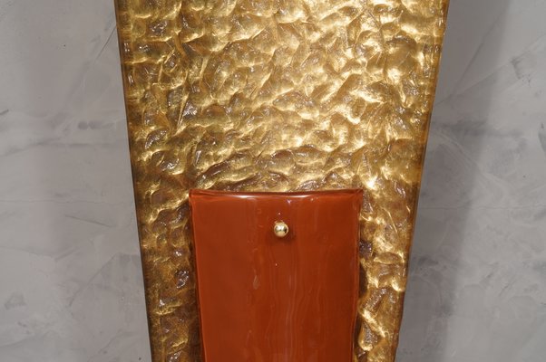 Mid-Century Murano Glass and Brass Wall Light, 1980s-UH-1417536