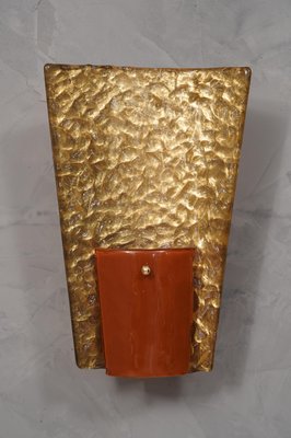 Mid-Century Murano Glass and Brass Wall Light, 1980s-UH-1417536