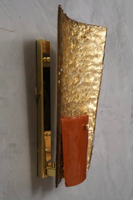 Mid-Century Murano Glass and Brass Wall Light, 1980s-UH-1417536