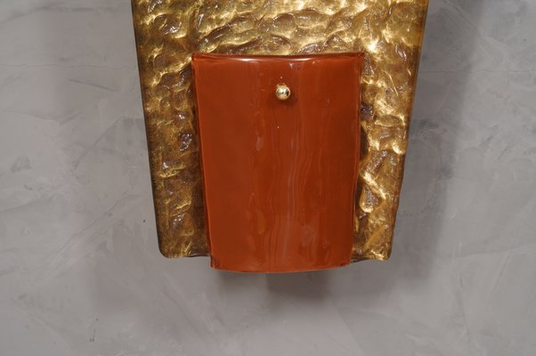 Mid-Century Murano Glass and Brass Wall Light, 1980s-UH-1417536