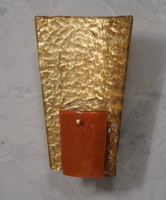 Mid-Century Murano Glass and Brass Wall Light, 1980s-UH-1417536