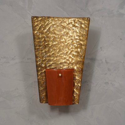 Mid-Century Murano Glass and Brass Wall Light, 1980s-UH-1417536