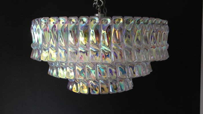 Mid-Century Murano Glass Iridescent Chandelier-YF-1065615