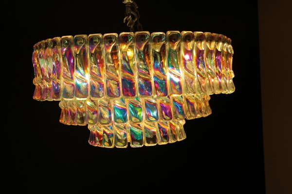 Mid-Century Murano Glass Iridescent Chandelier-YF-1065615