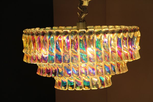 Mid-Century Murano Glass Iridescent Chandelier-YF-1065615