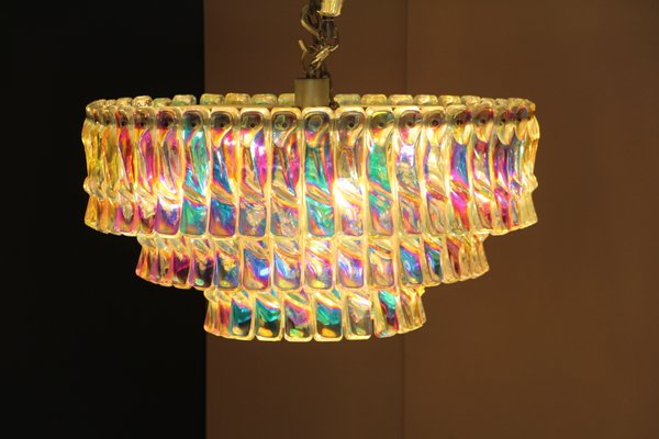 Mid-Century Murano Glass Iridescent Chandelier-YF-1065615